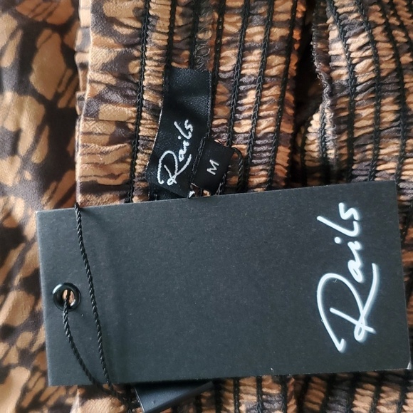 NWT RAILS Skirt Addison Animal Print Smocked Cheetah Leopard Brown Size M - Picture 7 of 10
